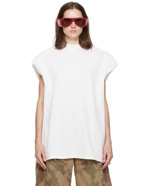 The Attico ホワイト モックネック Tシャツ