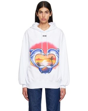 MSGM White Dolphin Hoodie