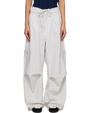 Y-3 Off- Pinstripe Ut Straight Leg Lounge Trousers - White