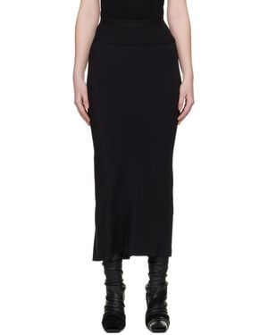 Rick Owens Temple Calf Bias Midi Skirt - Black