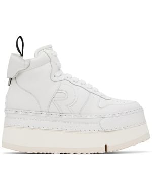 R13 Riot Leather High Top Sneakers - White