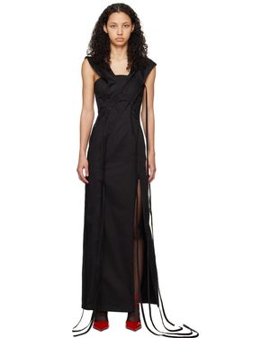 Jade Cropper Robe Longue Asymétrique Noire