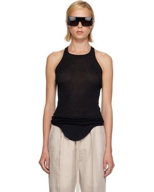 Rick Owens Tower Basic Rib Tank Top - Black