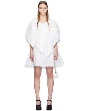 Simone Rocha Short Bow-front Smock Dress - White