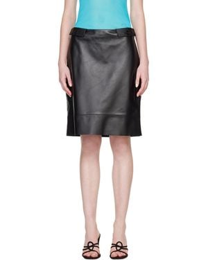 Paloma Wool Geurrica Leather Midi Skirt - Black