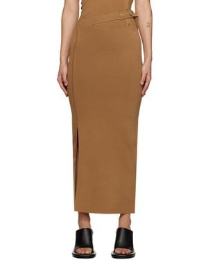 SIR. Brown Nadja Button Maxi Skirt - Multicolour