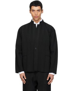 Homme Plissé Issey Miyake Inlaid Knit Jacket - Black
