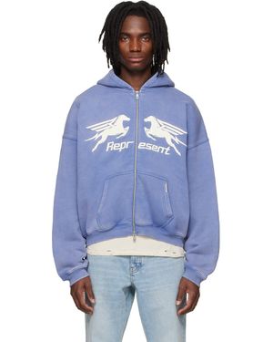 Represent Zip Through Hoodie - Blue