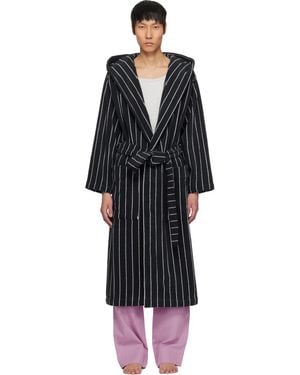 Tekla Terry Hooded Bathrobe - Black