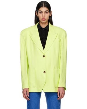 Pushbutton Folded Point Blazer - Yellow