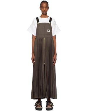 Sacai Taupe Carhartt Wip Edition Maxi Dress - Black