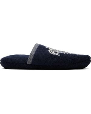 Versace Cotton-Terry Jacquard Slippers - Blue
