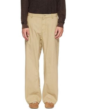 DIESEL Cotton Ripstop Side Buckles Trousers - Natural