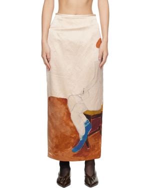 KHAITE Winton Maxi Skirt - Natural