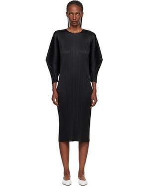 Pleats Please Issey Miyake Skyline Midi Dress - Black