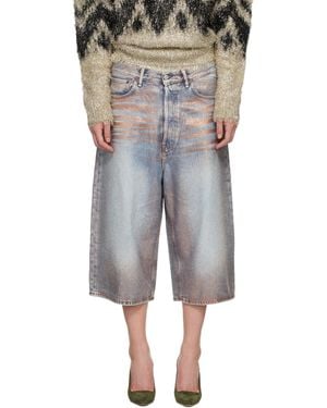 Acne Studios Glitter Dawn Denim Shorts - Grey