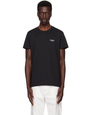 Balmain Paris フロックロゴ Tシャツ - ブラック