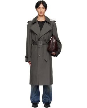 MM6 by Maison Margiela Double-Breasted Trench Coat - Black