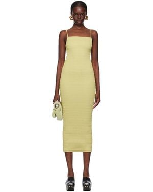 Nanushka Yellow Barra Vegan Leather Maxi Dress - Black