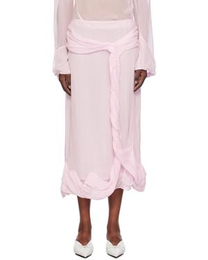 JW Anderson Twisted Drape Midi Skirt - Pink