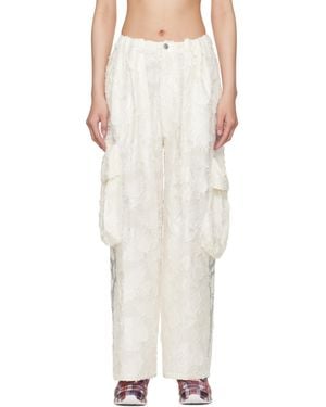 Collina Strada Pleated Cargo Trousers - White
