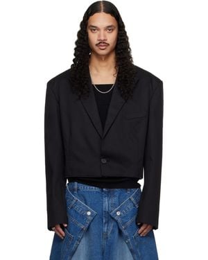 Lu'u Dan Slashed Blazer - Black