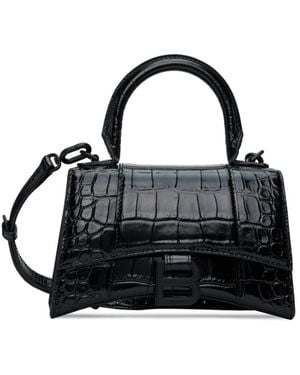 Balenciaga Xs Hourglass トップハンドル バッグ - ブラック