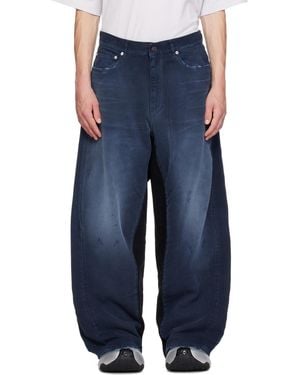 Balenciaga Patched Baggy Jeans - Blue