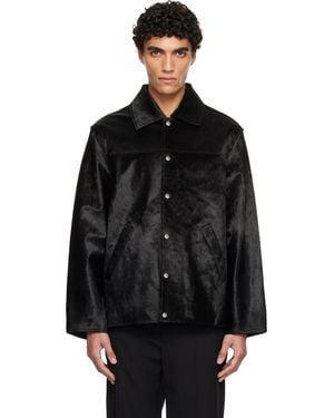 sunflower Cow Hide Coach Jacket - Black