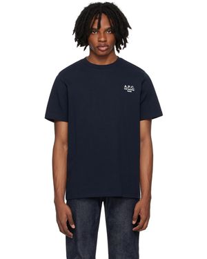 A.P.C. ネイビー Raymond Tシャツ - ブルー