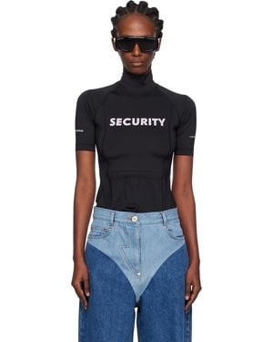 Pushbutton 'Security' Pocket Turtleneck - Black