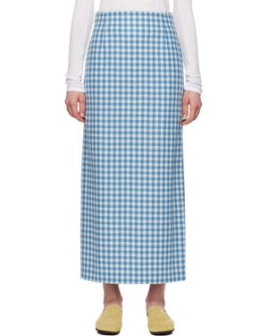 AURALEE Airy Smooth Cashmere Maxi Skirt - Blue