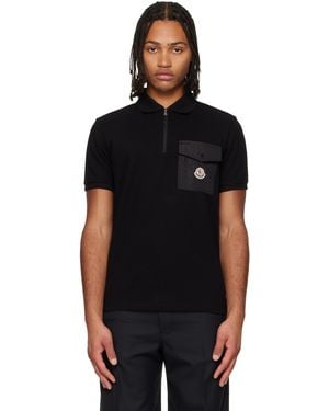 Moncler Cotton Piquet Pocket Polo - Black