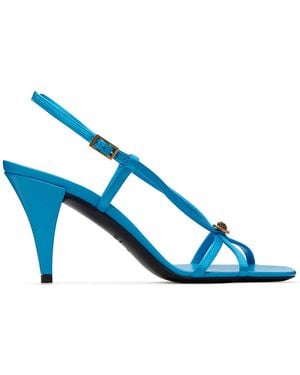 Versace Valentina Satin Heeled Sandals - Blue
