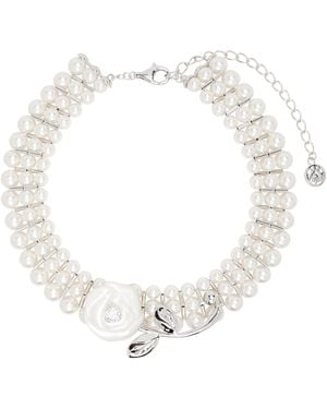 ShuShu/Tong Yvmin Edition Ceramics Rose Layers Pearl Necklace - White