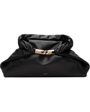 Balmain 'dinner At 8' Medium Smooth Leather Clutch - Black