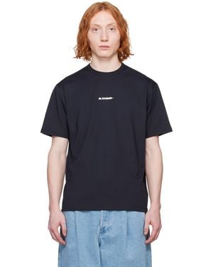 Jil Sander ブラック Active ジャージ Tシャツ - ブルー