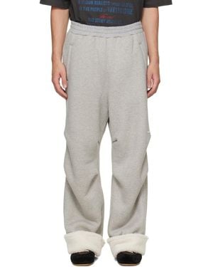 we11done Pantalon De Survêtement Gris En Sherpa