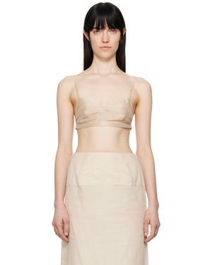 Carven Silk Bra - Natural