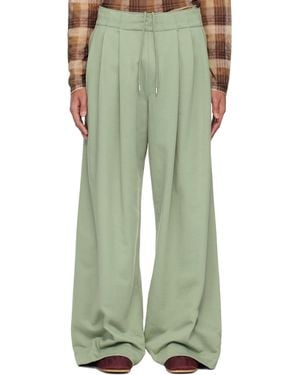 Dries Van Noten Pleated Joggers - Green