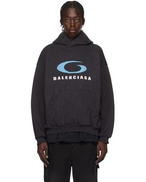 Balenciaga Loop Sports Icon Medium Fit Hoodie - Black