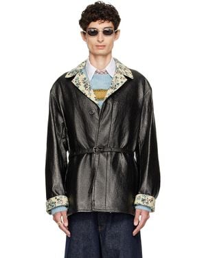 Dries Van Noten Coated Belted Jacket - Black