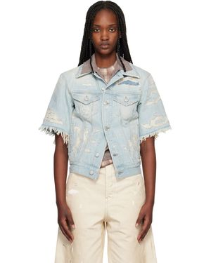 Acne Studios Mended Denim Jacket - Multicolor