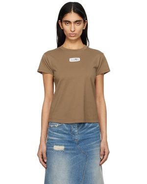 MM6 by Maison Martin Margiela ブラウン ロゴパッチ Tシャツ - ブルー