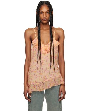 Anna Sui Floral Tank Top - Black