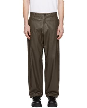 N. Hoolywood Wide Faux-Leather Trousers - Black