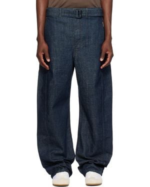 Lemaire Twisted Belted Jeans - Blue
