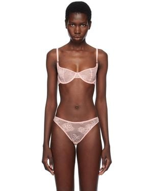 Fleur du Mal Bouquet Lace Scooped Balconette Bra - Red