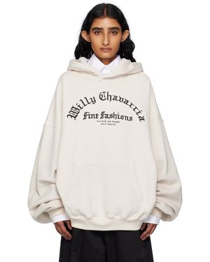 Willy Chavarria Off- 'Willy' Gymnasio Juggernaut Hoodie - White