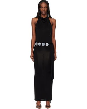 Conner Ives Robe Longue Noire En Jersey À Corsage Bain De Soleil